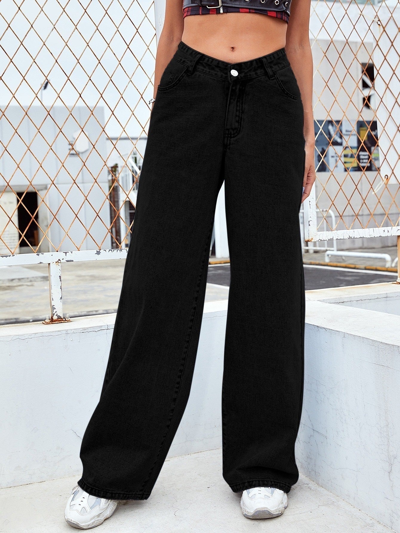 European And American Cross-border Amazon Hot-selling Stretch Washed Denim Fashion Straight Trousers Jeans Women's Pants