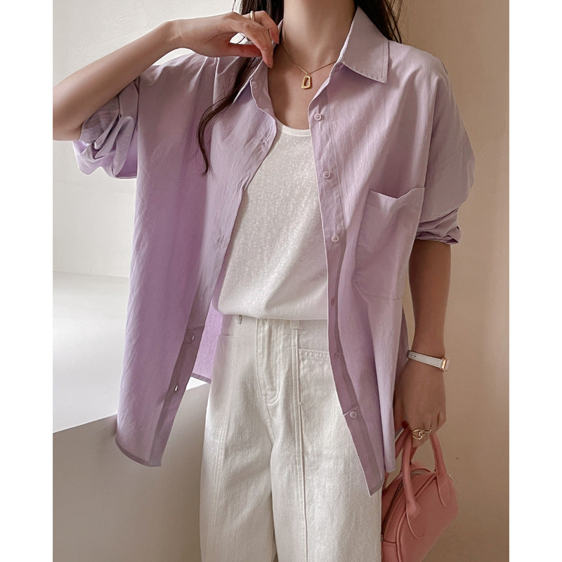 Korean Style Women's Loose Casual Plus Size Shirt