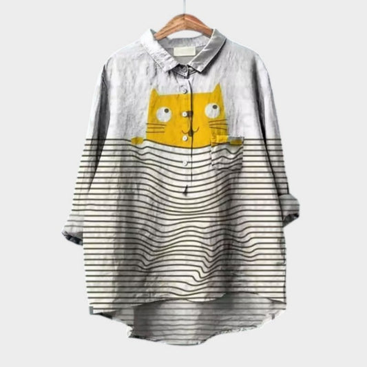 Women's Casual Long-sleeved Animal Print Shirt